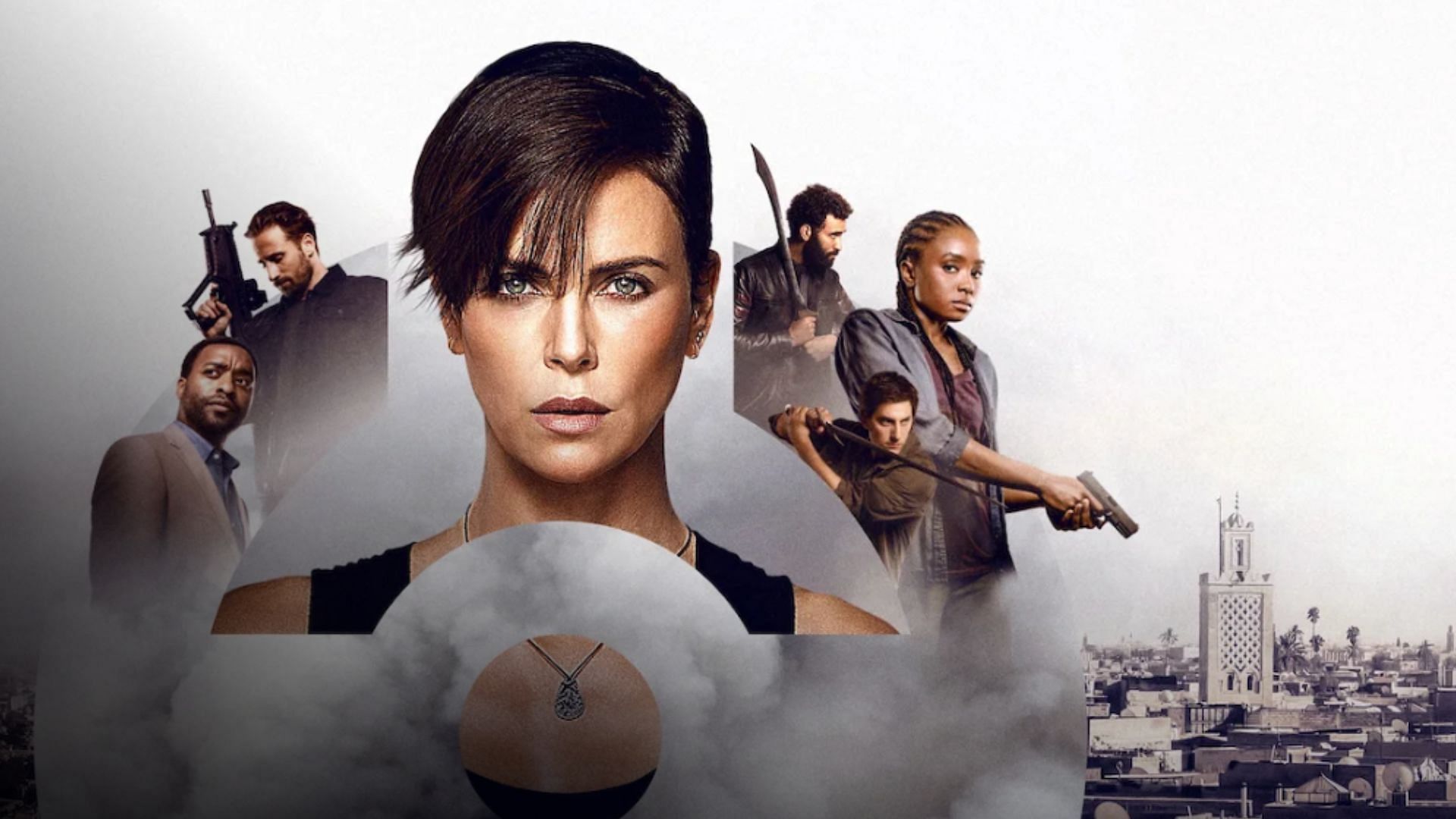 The Old Guard shares Infinite’s core premise of immortal warriors reborn across time (Image via Netflix)